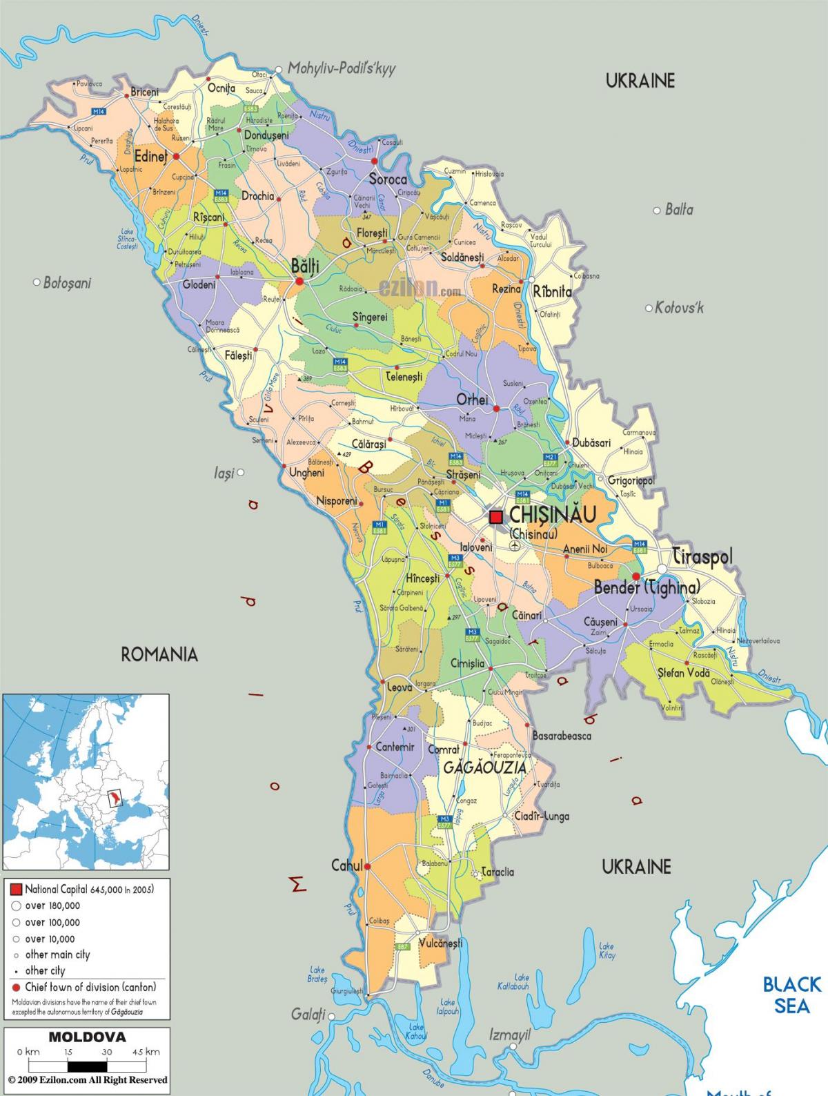 beltsy Moldova mapa